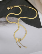 Gold Plated Butterfly Adjustable Necklace for Women | Stylish Korean Jewelry