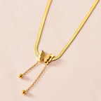 Gold Plated Butterfly Adjustable Necklace for Women | Stylish Korean Jewelry