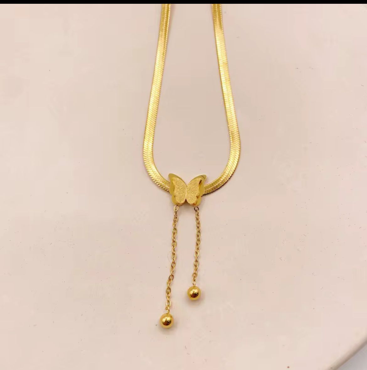Gold Plated Butterfly Adjustable Necklace for Women | Stylish Korean Jewelry