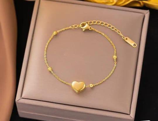 Gold Heart Bracelet for Women – Stylish Chain Bracelet | Elegant Gift for Girls & Ladies