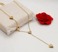 Gold Heart Chain Necklace for Women – Elegant Multi Heart Pendant Necklace