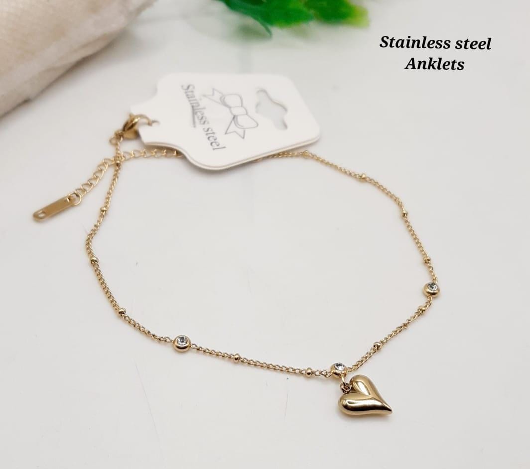 Dainty Golden Heart  – Stainless Steel Minimalist Jewelry with Crystal Accents