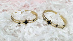 Gold Plated Clover Bracelet for Women – Luxury Stainless Steel Bangle with Black Enamel