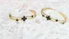 Gold Plated Clover Bracelet for Women – Luxury Stainless Steel Bangle with Black Enamel