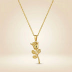 Elegant Gold Rose Pendant Necklace