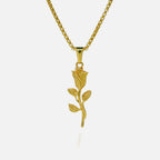 Elegant Gold Rose Pendant Necklace