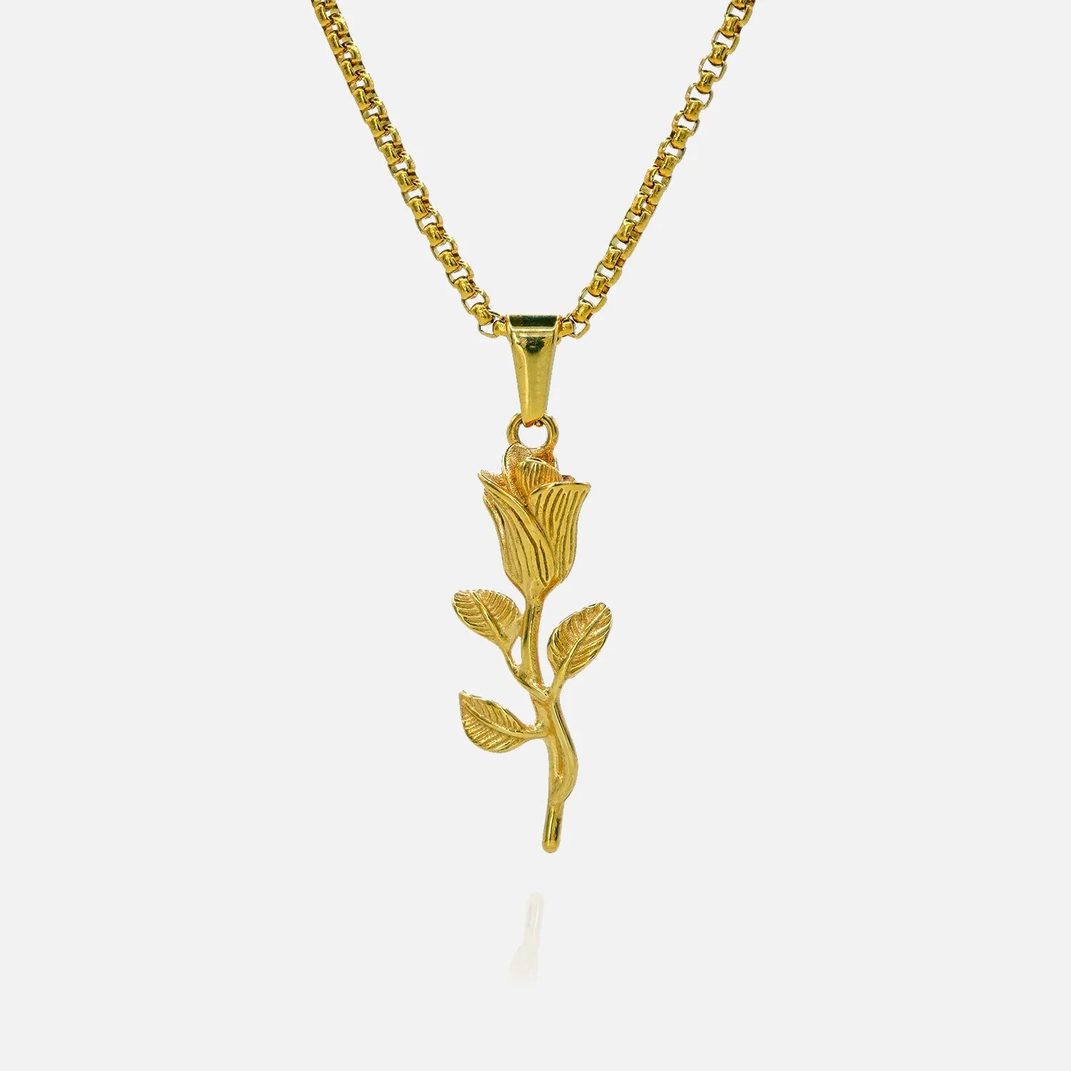 Elegant Gold Rose Pendant Necklace