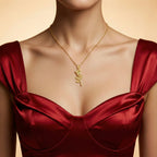 Elegant Gold Rose Pendant Necklace