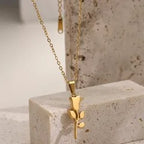 Elegant Gold Rose Pendant Necklace