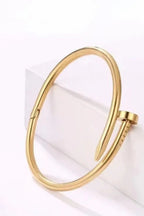 Nail Golden Bangle – Elegant & Durable Stainless Steel Bracelet